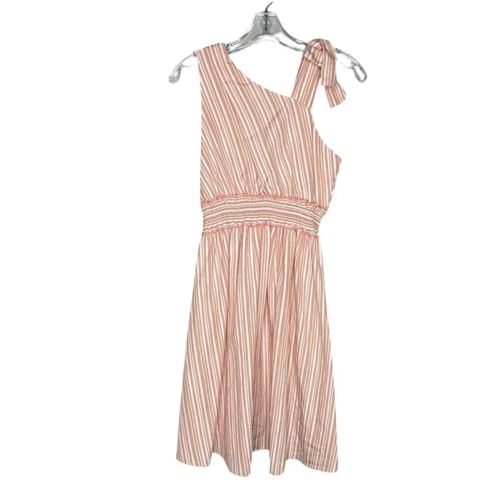 Habitual Dress Girls 16 Blush Pink White Striped Bow Asymmetric‎ Party Dance
